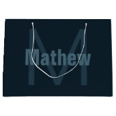 モダンな編集可能な名前 ラージペーパーバッグ (正面)