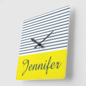 モダンな縞模様 スクエア壁時計 (傾斜)