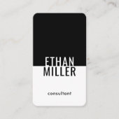 モダンな縦型のユニークなシンプルな黒と白のデザイン 名刺 (正面)