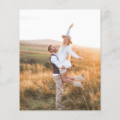 モダンな縦型の写真の結婚式の案内状 (裏面)