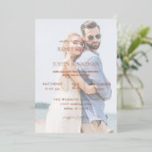 モダンな縦型結婚式フォトウェディング 箔招待状 (立ち正面)