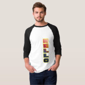 モダンな縦書きHELLOグラフィックTシャツ Tシャツ (正面フル)
