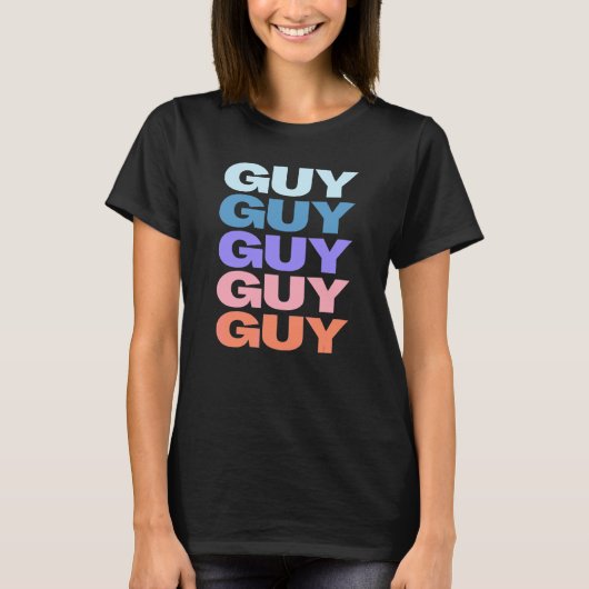 モダンな繰り返しテキストの男 Tシャツ (正面)