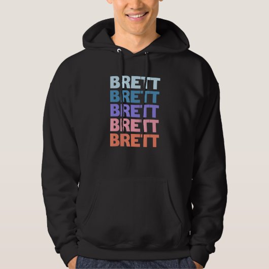 モダンな繰り返しテキストのBrett パーカ (正面)
