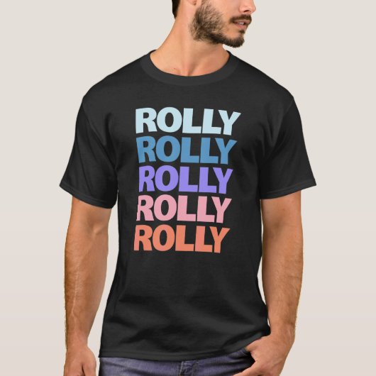 モダンな繰り返しテキストローリー Tシャツ (正面)