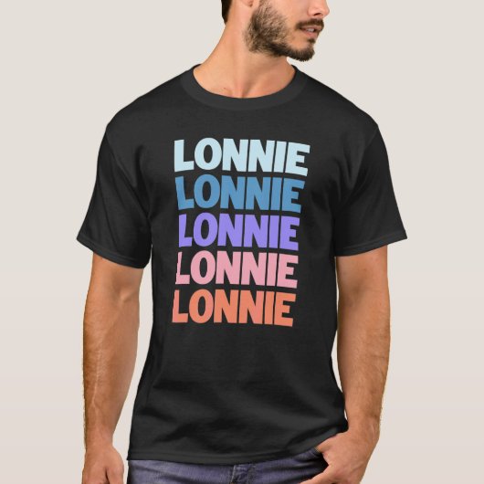 モダンな繰り返しテキスト ロニー Tシャツ (正面)