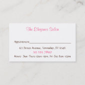 モダンな美しいのアポイントメントカード 予約カード (裏面)