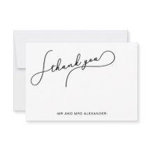 モダンな美しいスクリプト　黒と白のありがとう