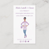 モダンな美しい女性の清掃＆メイドサービス 名刺 (裏面)