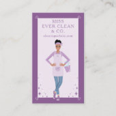 モダンな美しい女性の清掃＆メイドサービス 名刺 (正面)
