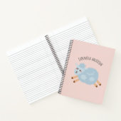 モダンな美しさ パステルピンクの羊と子供の名前 ノートブック (内部)