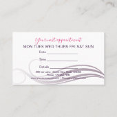 モダンな美容師 予約カード (裏面)