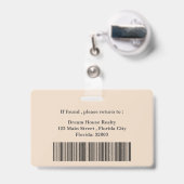 モダンな美意識の不動産エージェント不動産名 バッジ (伸縮クリップ付きの裏面)