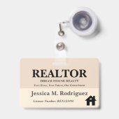 モダンな美意識の不動産エージェント不動産名 バッジ (伸縮クリップ付き付き表面)