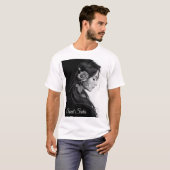 モダンな美術品の花のある少女 Tシャツ (正面フル)