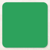 モダンな美観のための白い枠線の緑の背景 スクエアペーパーコースター (正面)