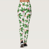 モダンな群葉のヒイラギの金ゴールドの点のクリスマスの休日 レギンス (裏面)