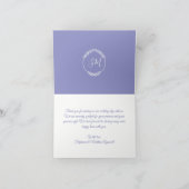 モダンな群葉の水彩画の紫色は結婚式を残します サンキューカード (内部)