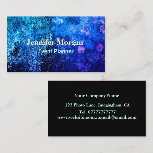 モダンな群青色青の紫色の抽象芸術のトレンディー 名刺 (正面/裏面)