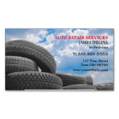 モダンな自動車修理サービス マグネット名刺 (正面)