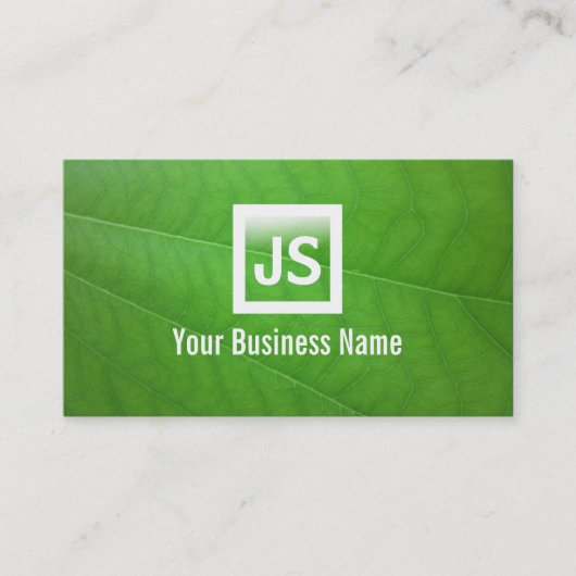 モダンな自然の緑はエコの名刺を残します 名刺 (正面)