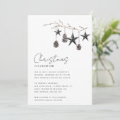 モダンな自然派クリスマスパーティー招待状 招待状 (スタンド正面)