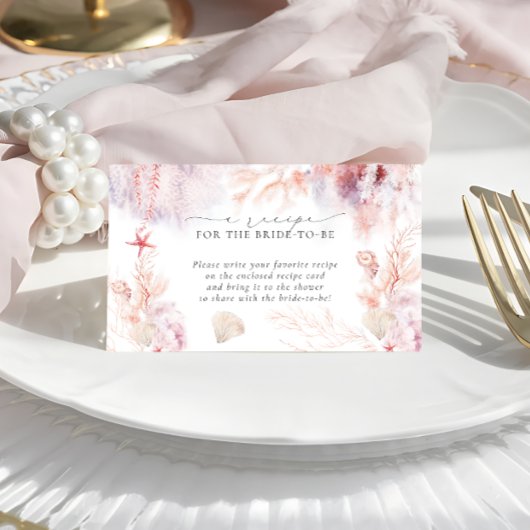 モダンな航海のブライダルシャワーレシピのリクエスト エンクロージャーカード