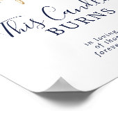 モダンな航海キャンドルが燃える結婚式のメモリアルサイン ポスター (角)