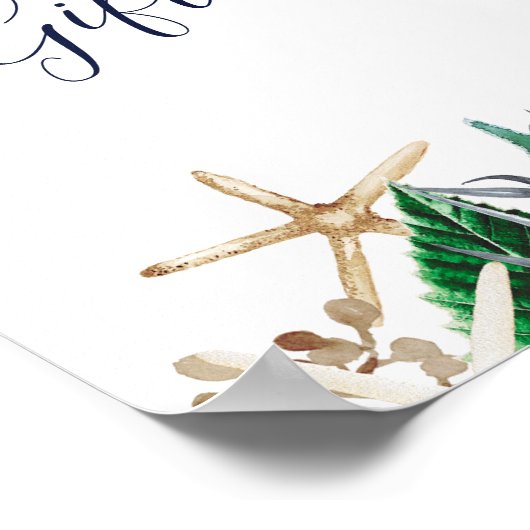 モダンな航海グリーンの贈り物サイン ポスター (角)