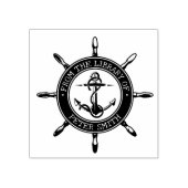 モダンな航海用アンカー船輪図書館本 ラバースタンプ (インプリント)