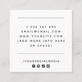 モダンな航海用イラスト　サーベルフィッシュと太陽 スクエア名刺 (裏面)