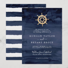 モダンな航海 | 船のハンドル フォーマル ウェディング 招待状