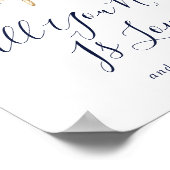 モダンな航海 | 花のウェディングカップケーキサイン ポスター (角)