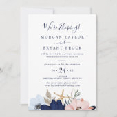 モダンな航海 | 花の小さな結婚式の披露宴招待状 招待状 (正面)