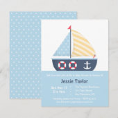 モダンな船のデザインのベビーシャワー招待状 招待状 (正面/裏面)