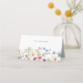 モダンな色とりどりの野の花の花嫁お披露目会 プレイスカード (裏面)