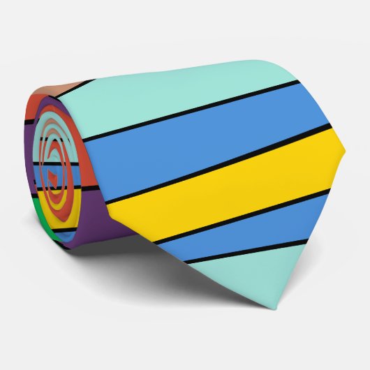 モダンな色のジグザグパターンのタイ ネクタイ (ロール)