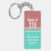 モダンな色のブロックのホテルの部屋Keychain キーホルダー (正面左)