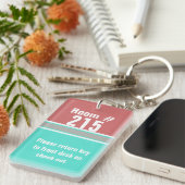 モダンな色のブロックのホテルの部屋Keychain キーホルダー (正面右)