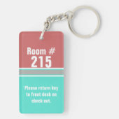 モダンな色のブロックのホテルの部屋Keychain キーホルダー (裏面)