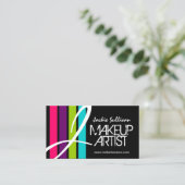 モダンな色のメーキャップアーティストのモノグラム 名刺 (スタンド正面)