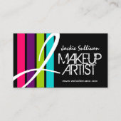 モダンな色のメーキャップアーティストのモノグラム 名刺 (正面)