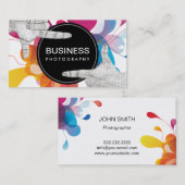 モダンな色の流れはフレームの写真撮影を渡します 名刺 (正面/裏面)