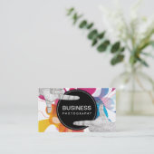 モダンな色の流れはフレームの写真撮影を渡します 名刺 (スタンド正面)