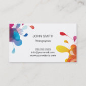 モダンな色の流れはフレームの写真撮影を渡します 名刺 (裏面)