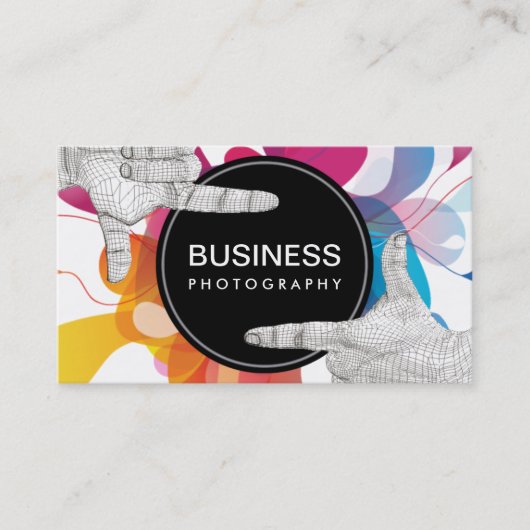 モダンな色の流れはフレームの写真撮影を渡します 名刺 (正面)
