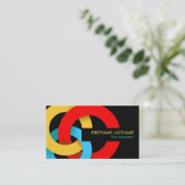 モダンな色の重複の円の名刺 名刺 (スタンド正面)