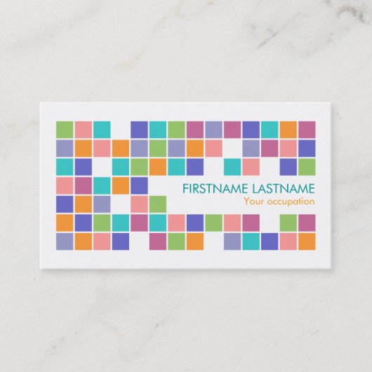 モダンな色はモザイクプロフィールの名刺をタイルを張ります 名刺 (正面)