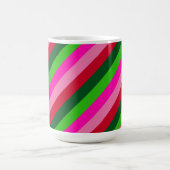 モダンな色使いのクリスマスストライプ コーヒーマグカップ (中央)