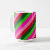 モダンな色使いのクリスマスストライプ コーヒーマグカップ (正面左)